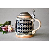 Vintage Keramik Bierkrug Wohnkultur Rustikal Bayern von SekulidisAntiques