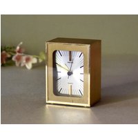 Vintage Messing Tischuhr Kutschenuhr Wohnkultur Quarzuhr Swiza Vintage Messing Tischuhr Kutschenuhr Wohnkultur Quarzuhr Swiza von SekulidisAntiques