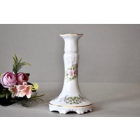 Vintage Porzellan Kerzenständer Limoges Home Decor Tischdekoration Handbemalt Blumen von SekulidisAntiques