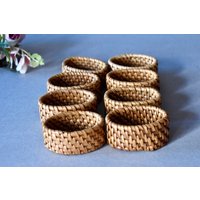 Vintage Wicker Servietten Ringe Tischdekoration Decor von SekulidisAntiques