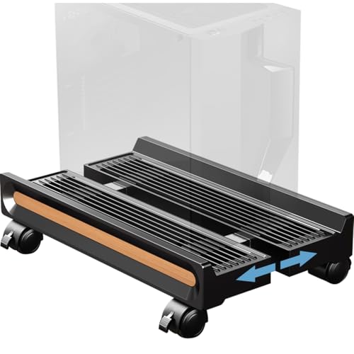 SeLani Verstellbarer mobiler CPU-Ständer, 18,8 cm - 31 cm, belüfteter PC-Wagen für den Boden, Computer-Tower-Halterung mit 4 feststellbaren Lenkrollen, kompatibel mit den meisten Desktop-Computern von Selani