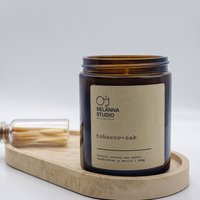 Tabacco & Oak Duftkerze. Luxus Rasierwasser Aroma.maskuline Herbstduft. Vegane Naturkerze. Handmade Wohndekor. Sojakerze Geschenk von SelannaStudio