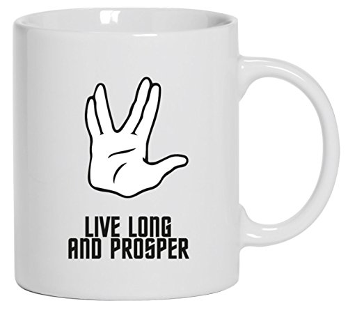 Kult Serie Kaffeetasse Kaffeebecher mit Live Long And Prosper Motiv von ShirtStreet, Größe: onesize,Weiß von Selberbedrucken