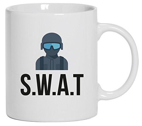 Spezialeinheit Kaffeetasse Kaffeebecher mit SWAT Kostüm 2 Motiv von ShirtStreet, Größe: onesize,Weiß von Selberbedrucken