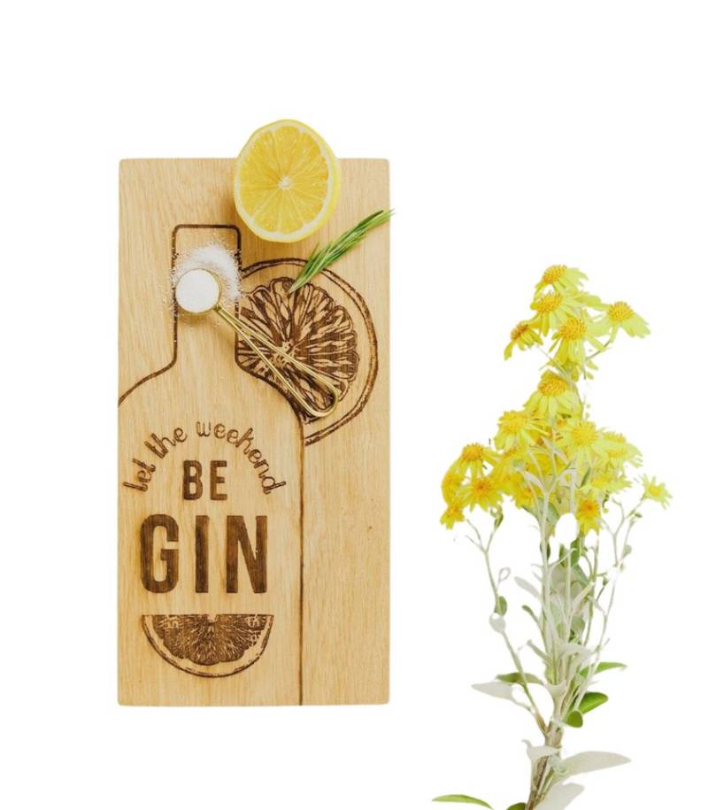 Selbrae House Ltd Servierplatte Gin-Servierbrett, Schottische Eiche von Selbrae House Ltd