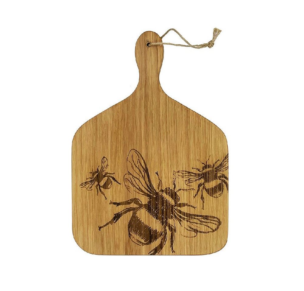 Selbrae House Ltd Servierplatte Servierpaddel aus Eiche mit Bienen-Gravur zum Aufhängen, Schottische Eiche von Selbrae House Ltd