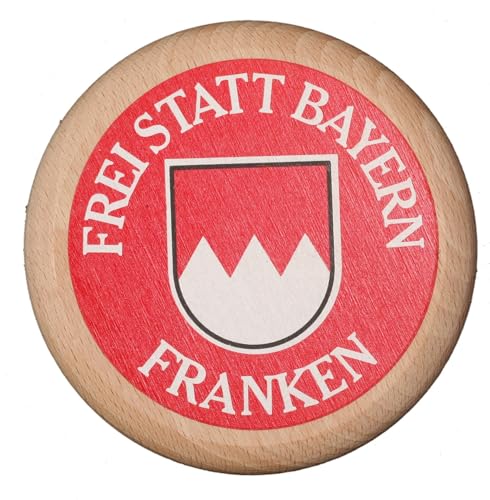 Bierdeckel "Frei statt Bayern - Franken" gedruckt rot Holzbierdeckel von SeleXions