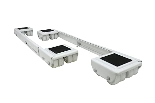 Select Hardware Ausziehbare Möbelrollen für Haushaltsgeräte, max. Belastung 545 kg, verstellbare Länge 40–63,5 cm, (2er-Pack) weiß von Select Hardware