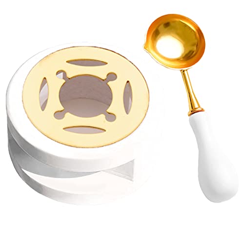 Wachssiegelwärmer Select Zone Wachsheiztopf mit Schmelzlöffel zum Schmelzen von Wachsperlen für Kunst Basteln Wachssiegel Stempel von Select Zone