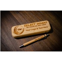 Bambus Stifte Set Mit Gravur Personalisiertes Holz Stifteetui, Boss Geschenk von SelectWorksLLC