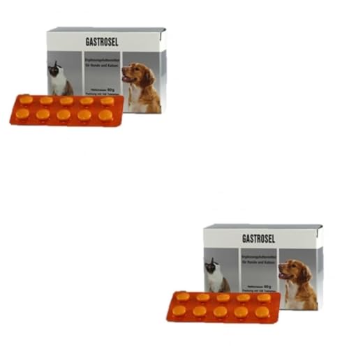 Selectavet Gastrosel | Doppelpack | 2 x 100 Tabletten | Ergänzungsfuttermittel für Hunde und Katzen | Zur Unterstützung der physiologischen Verdauung | Mit Magnesiumoxid und Kaolinit von Selectavet