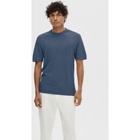 SELECTED HOMME Kurzarmshirt "SLHBERG LINEN SS KNIT TEE NOOS" von Selected Homme