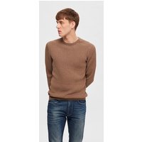 SELECTED HOMME Rundhalspullover "SLHBERG CABLE CREW NECK NOOS" von Selected Homme