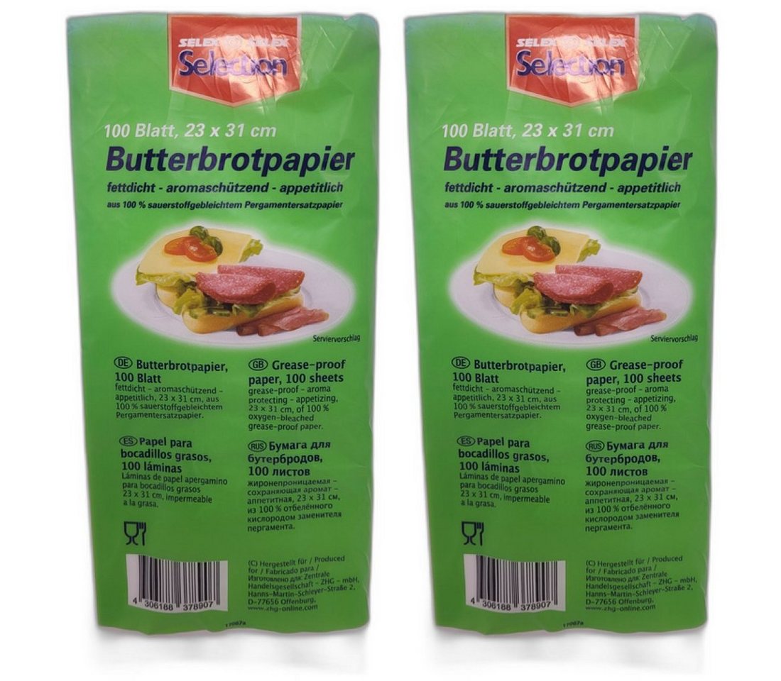 Selection Brotkasten 2 x Selection Butterbrotpapapier 100 Blatt von Selection