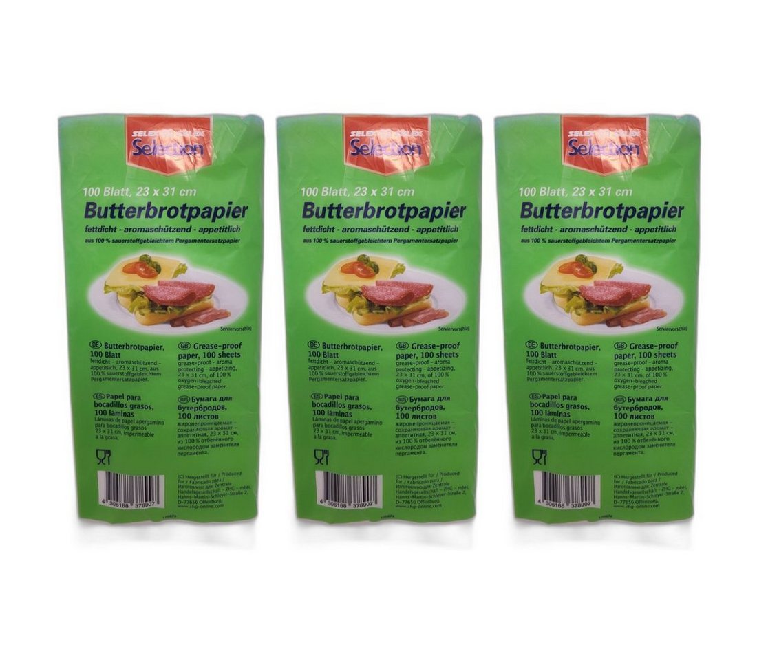 Selection Brotkasten 3 x Selection Butterbrotpapapier 100 Blatt von Selection