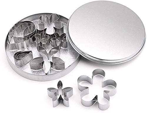 Selecto Backen 12 Stück Frühling Mini Keksausstecher Blatt Rosenblatt Träne Blume Formen Metall Keksausstecher Kuchen Werkzeug Zucker Handwerk DIY Modell Set von Selecto Bake