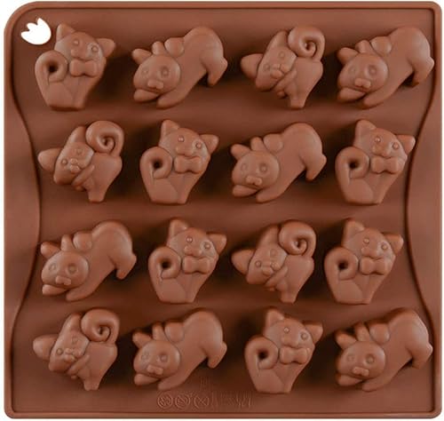 Selecto Bake 16 Mulden DIY Silikon Backformen Katze Form Süßigkeiten Formen Schokolade Form Eiswürfelformen von Selecto Bake