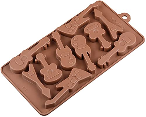 Selecto Bake Silikon Schokolade Gitarre Geformte Backform Set 3D Schokoladenform DIY Backformen Candy Jelly Eiswürfel und Mini Seifenkuchen Dekorieren von Selecto Bake