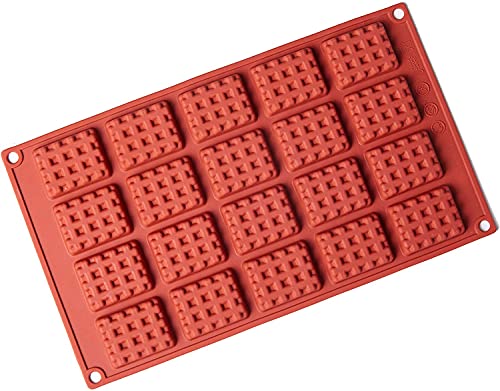 Selecto Bake Silikon Waffelform, 20 Mulden Mini Runde Antihaft Tablett für die Herstellung von Waffel Cookie, Schokolade, Süßigkeiten, Seife, Wachsform von Selecto Bake