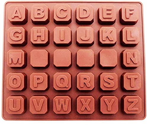 Selecto Bake Silikonform Buchstaben Alphabet Eiswürfelform Pralinenform Schokoladenform Gießform Eiswürfelform Beton Fondant Backform Kuchenverzierung von Selecto Bake