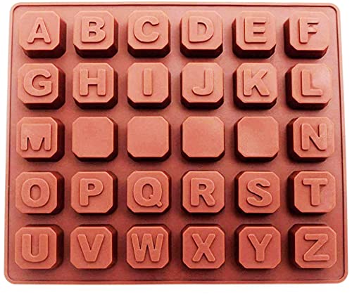 Selecto Bake Muffinform aus Silikon mit 26 Buchstaben, antihaftbeschichtet, Alphabet- und Zahlenform,Backform, für Kekse, Süßigkeiten, Gelee, Fondant, Silikonform zur Herstellung von Schokoladenkeksen von Selecto Bake