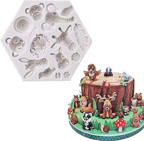 Waldtiere Silikon DIY Backen Fondant Formen Kuchen Schokolade Wald Dekorative Kuchenform für 3D Tier Schokolade Süße Silikon Backformen Dekoration Werkzeuge Waldtiere Silikon DIY Backen Fondant Formen Kuchen Schokolade Wald Dekorative Kuchenform für 3D Tier Schokolade Süße Silikon Backformen Dekoration Werkzeuge von Selecto Bake