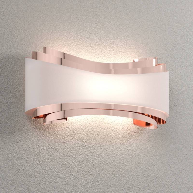 LED-Wandlampe Ionica, Kupfer mit Glasblende von Selène