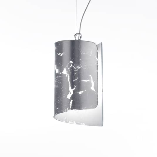 Selène Hängeleuchte Papiro Hängelampe Leuchte Lampe Mit Glasschirm ø15 Cm Silber B-Ware von Selène