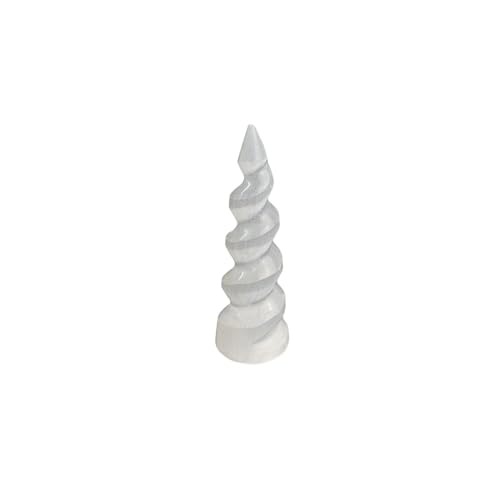 Spiral Turm Selenit, ca. 250-350 g von Selenite Dreams