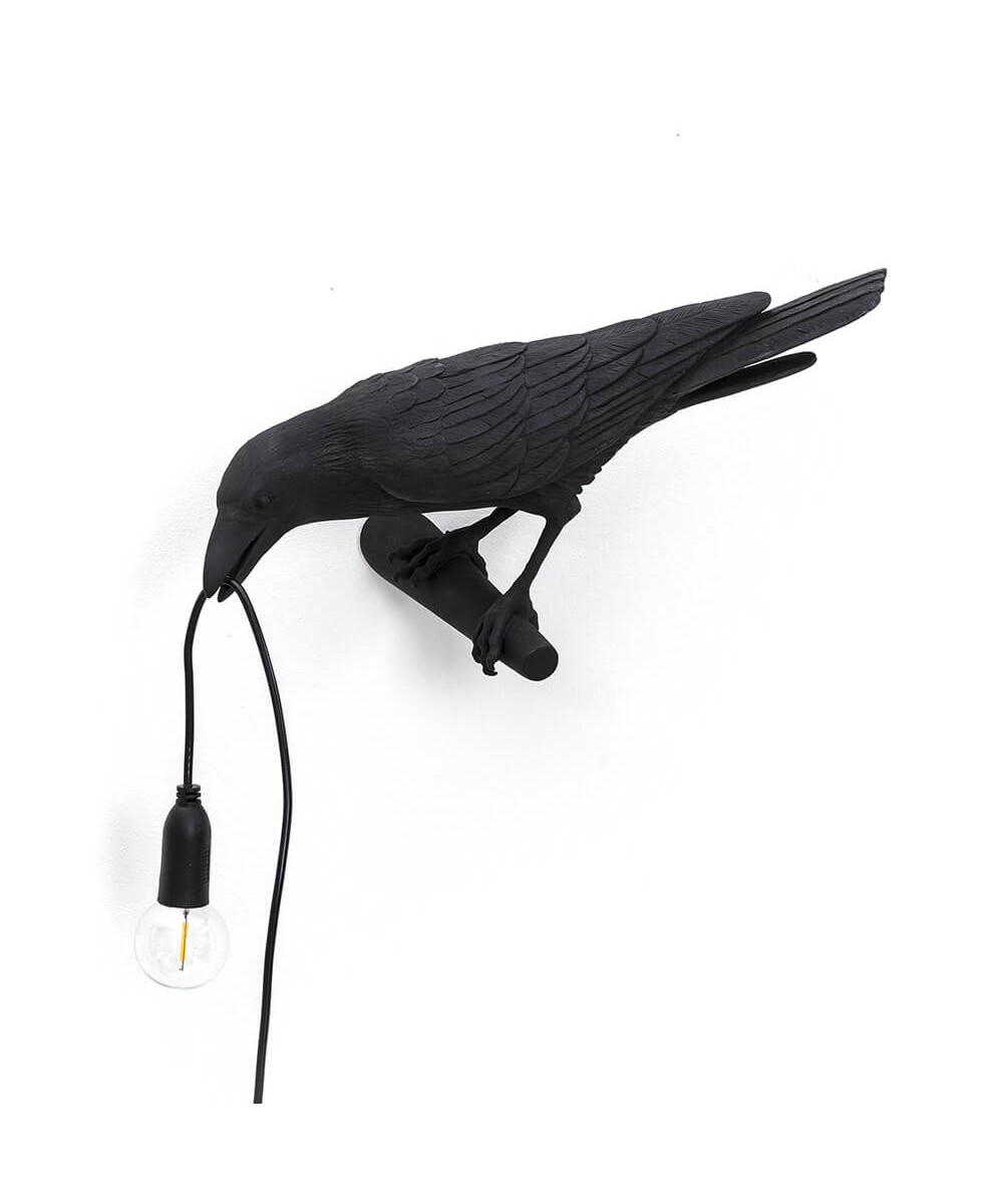 Seletti - Bird Lamp Looking Left Außen Wandleuchte Schwarz von Seletti