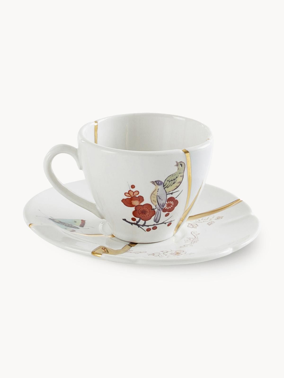 Designer Espressotasse Kintsugi mit Untertasse von Seletti