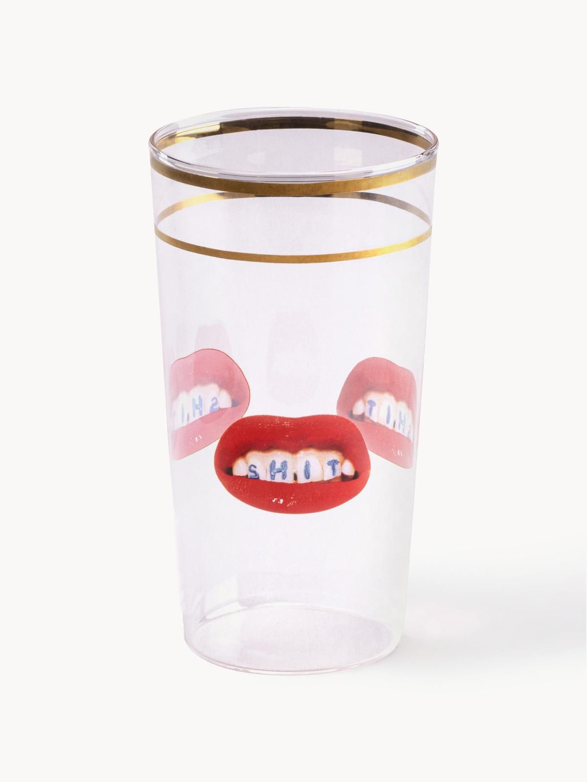 Designer Wasserglas Lips von Seletti