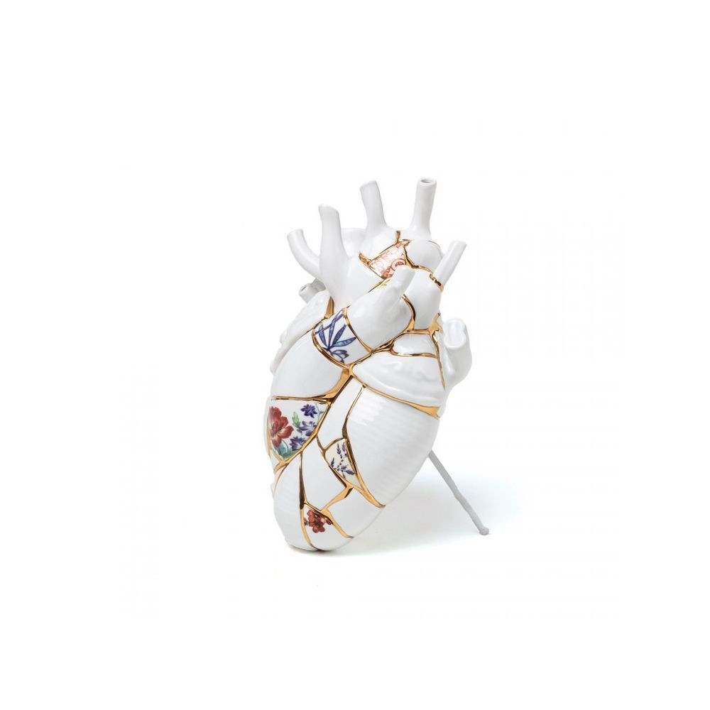 Seletti - Kintsugi Porcelain Heart Vase Love In Bloom von Seletti