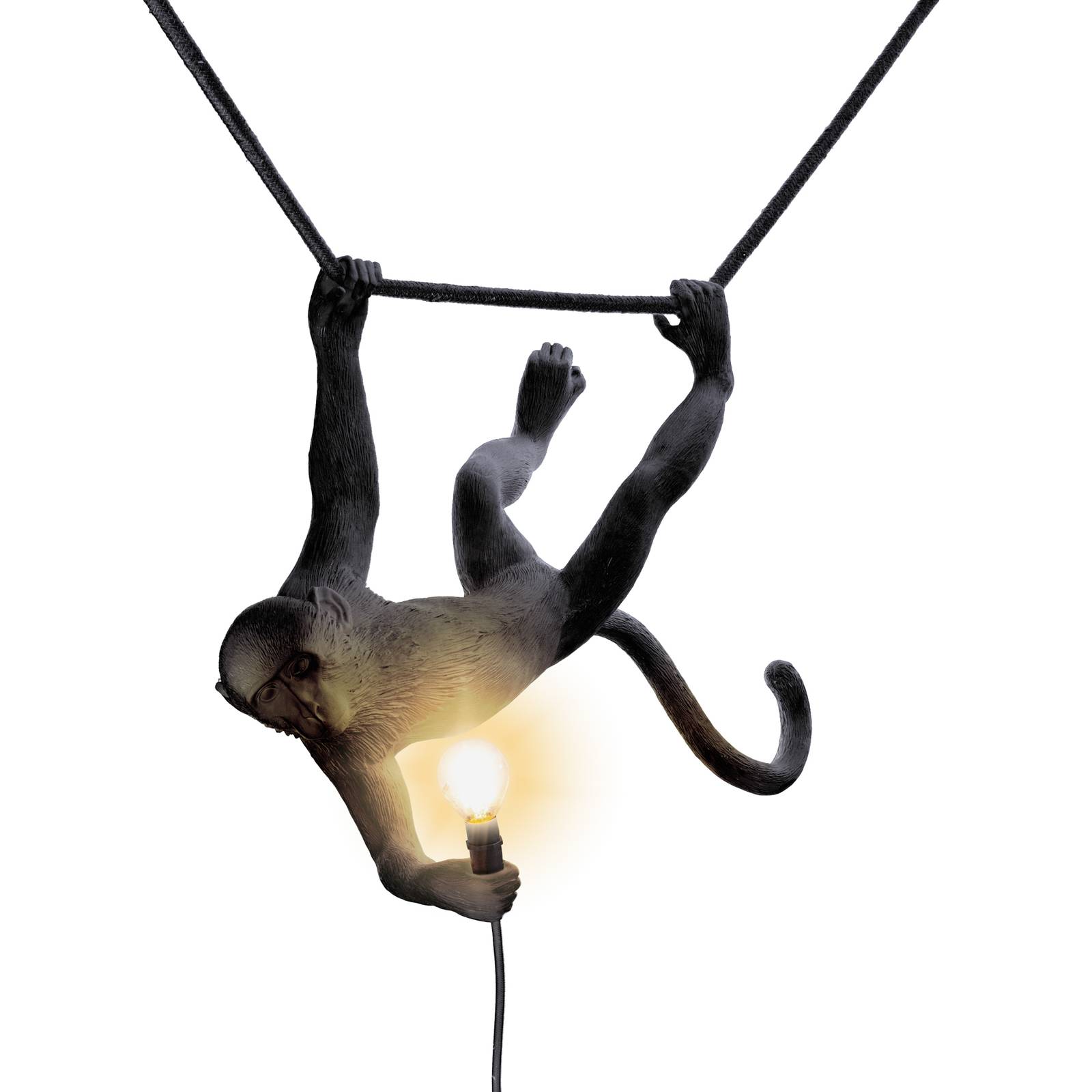 SELETTI Monkey Lamp Hängelampe schwingend schwarz von Seletti