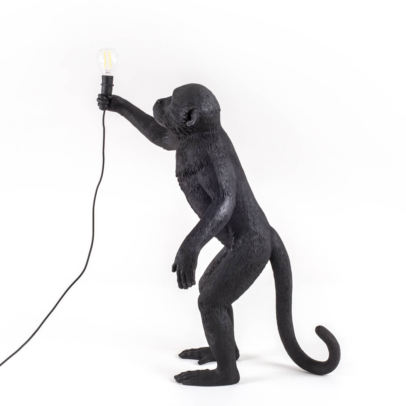 LED-Deko-Terrassenlampe Monkey Lamp stehend black von Seletti