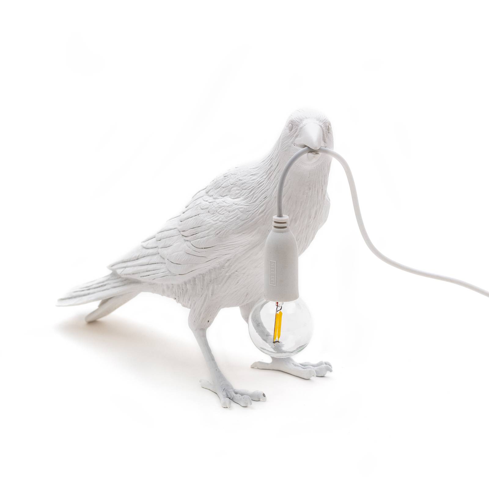 SELETTI Bird Lamp LED-Dekoleuchte, wartend, weiß von Seletti