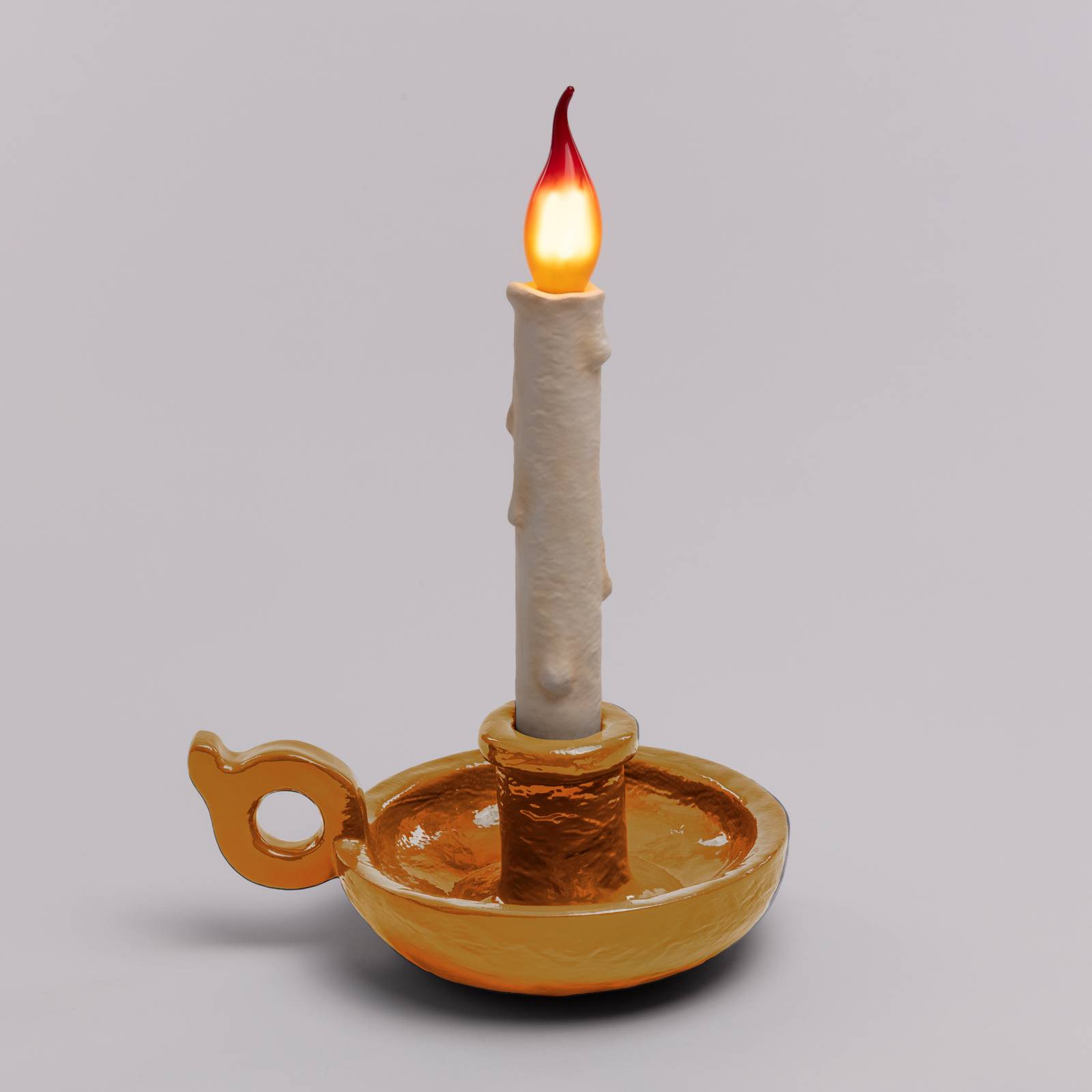 SELETTI Grimm Bugia Dekotischlampe Kerzenform gold von Seletti