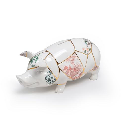 Seletti Moneybox In Porcelain Kintsugi Piggy Bank - cm 31.5 × 13 H. 14.5 Seletti Moneybox In Porcelain Kintsugi Piggy Bank - cm 31.5 × 13 H. 14.5 von Seletti