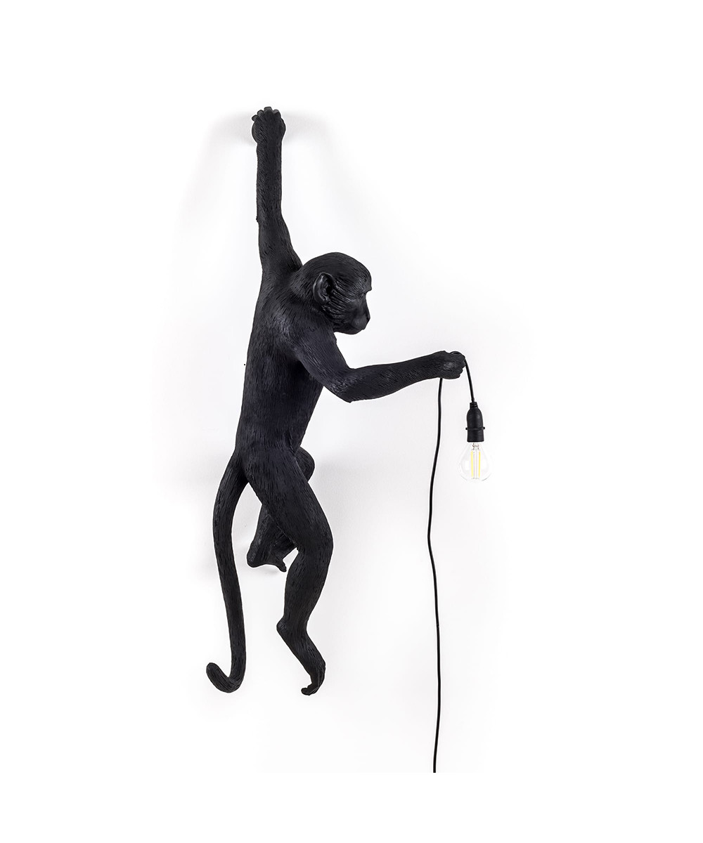 Seletti - Monkey Hanging Außen Wandleuchte Left Schwarz von Seletti
