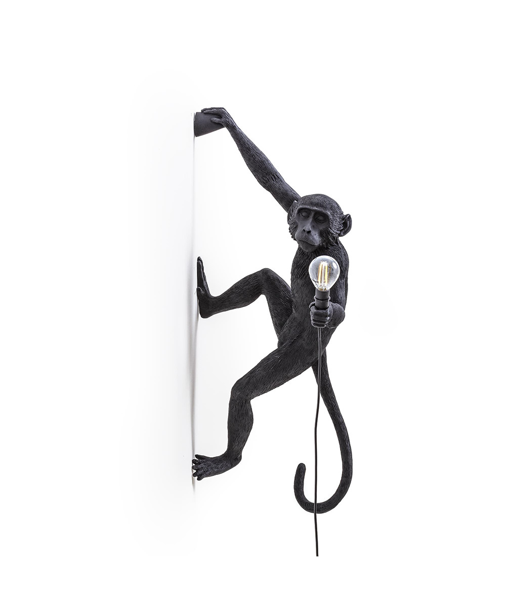 Seletti - Monkey Hanging Außen Wandleuchte Right Schwarz von Seletti