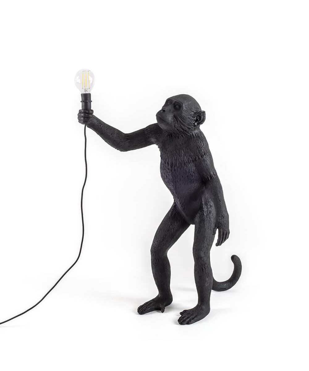 Seletti - Monkey Standing Außen Tischleuchte Schwarz von Seletti