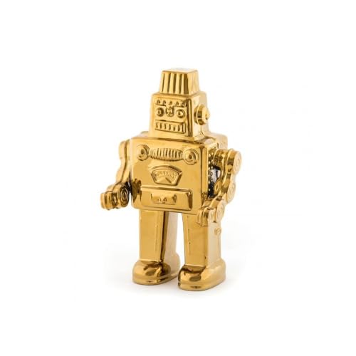 Seletti Vorratsdose Limited Gold Edition My Robot Kuriositäten, Porzellan, 17,4 x 12,4 x 30 cm von Seletti