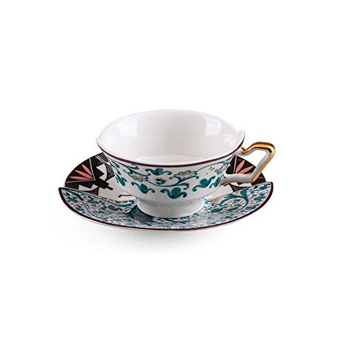 Seletti "Hybrid Kollektion Tavola, Teetasse mit Untertasse aus Porzellan ASPERO von Seletti