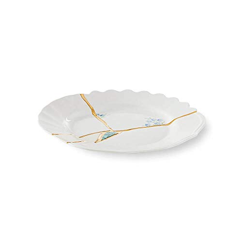 Seletti Kintsugi Teller für Obst aus Porzellan und 24 Karat Gold mod.3 von Seletti