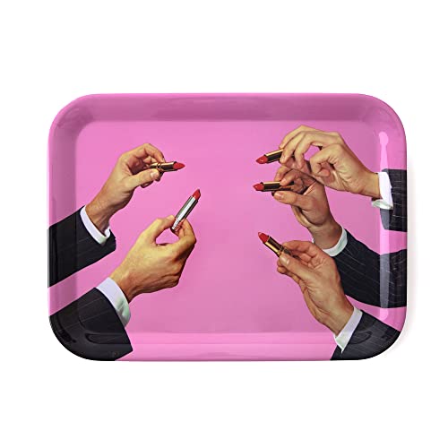 Seletti Melamine Tray Toiletpaper cm. 32X43,5 - Lipstick Pink von Seletti