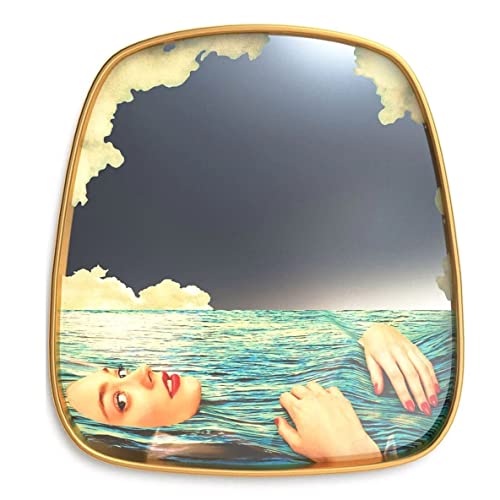 Seletti Spiegel mit Holzrahmen Cm.54 h.59 - Sea Girl von Seletti