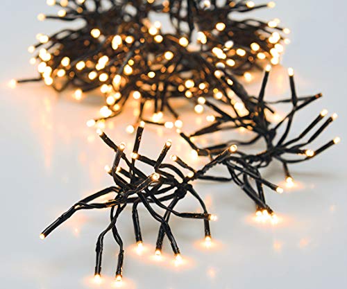 LED-Clusterlichterkette, 400 LEDs, warmweiß, 230V, IP44, 11m, Timer von Self Import Agencies