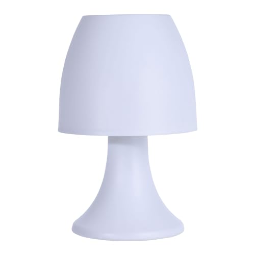 SELF IMPORT AGENCIES Tischlampe LED 19cm 1 Stück - batteriebetrieben kabellos flexibel mit Farbwechsel - Tischleuchte Stimmungslicht - Tragbare Lampe - Nachttischlampe - Weiß von Self Import Agencies