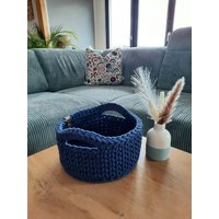 Brotkorb Korb Henkelkorb Selfmade Gehäkelt Baumwolle Häkelkorb Aufbewahrungskorb von SelfMadeByBine