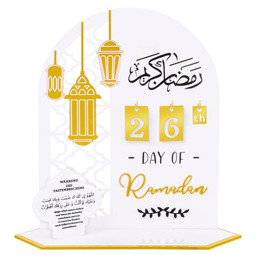 SelfTek Ramadan Kalender, 30 Tage Bis Eid Acryl Ramadan Mubarak Countdown Kalender, DIY Ramadan Dekorationen Eid Mubarak Kalender, Eid-Dekorationen, Geschenke für Party, Zuhause, Ramadan-Ornament von SelfTek
